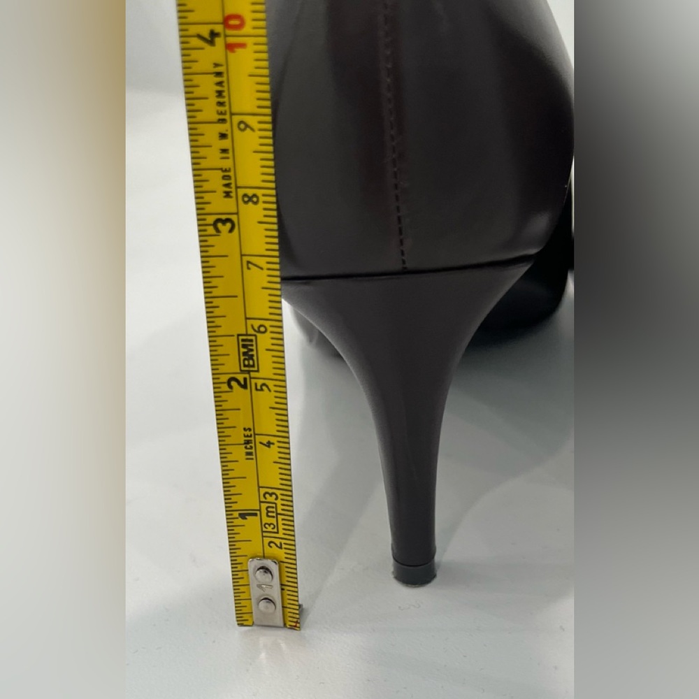 Nine West SOHO9X9 Dark Brown Leather Heels, Size 8 1/2 - Picture 4 of 7